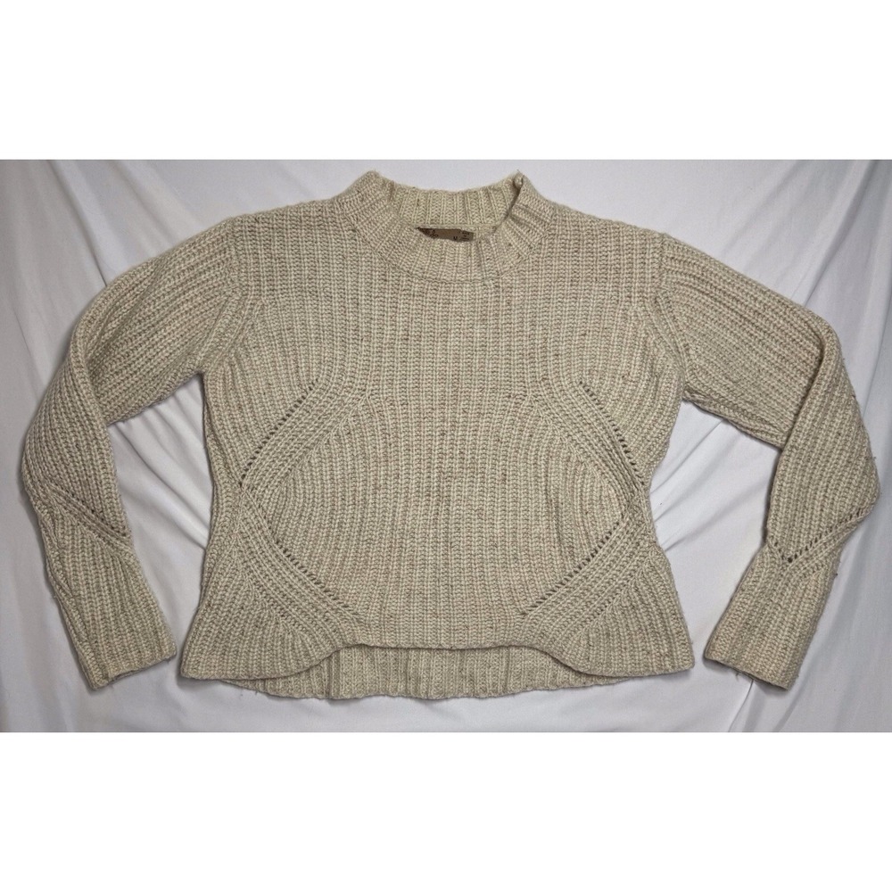 Prana‎ Cedric Chunky Sweater Wool Blend Beige Womens Size Medium
